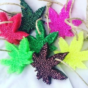 Custom Car Freshie Hemp leaves.